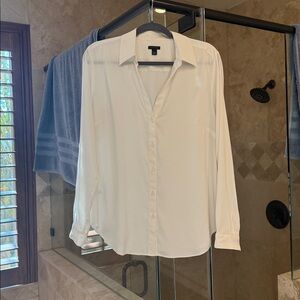 Ann Taylor cream silky blouse